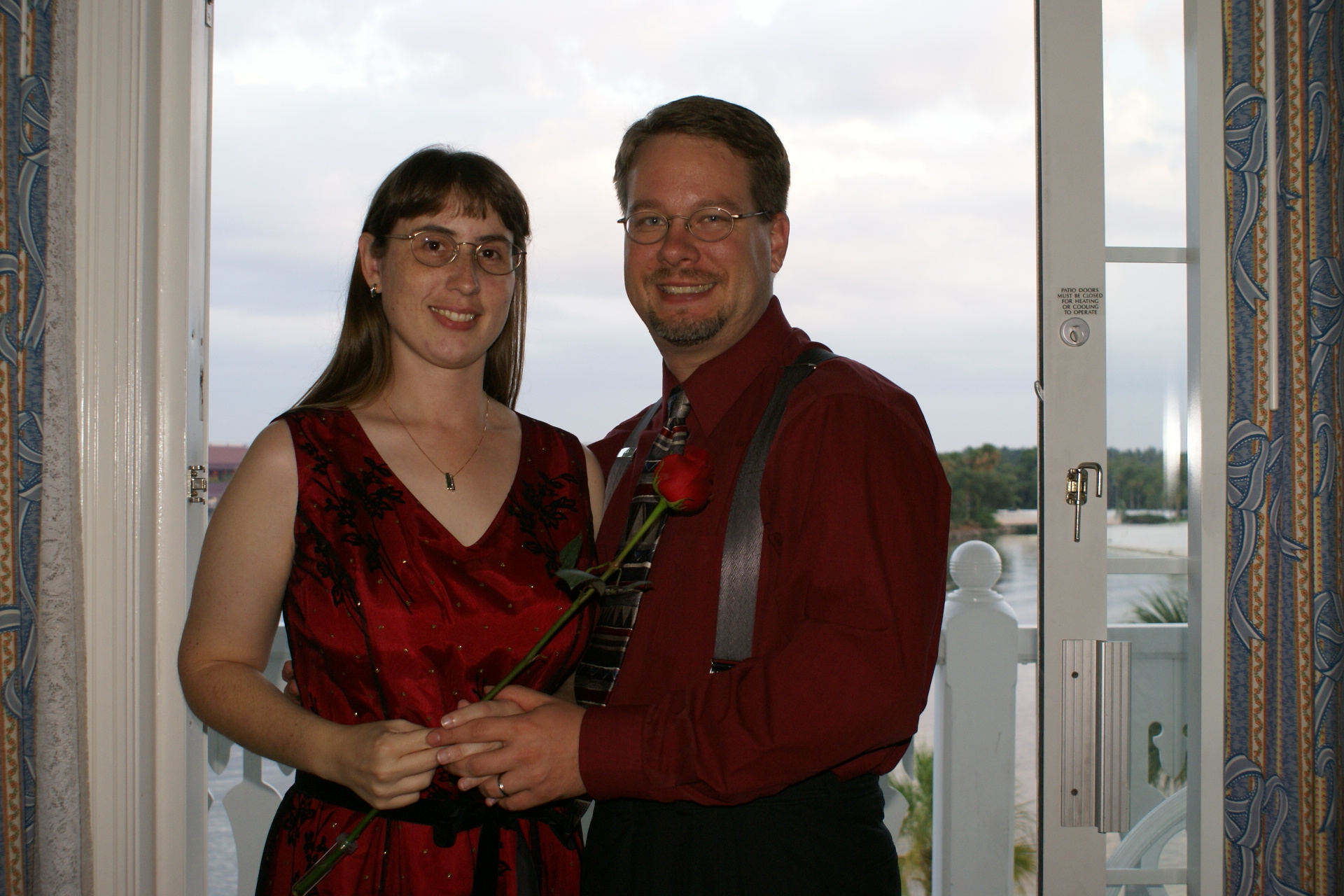 James and Julie dressed up