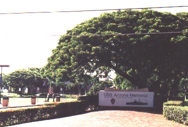 USS Arizona Memorial entrance sign