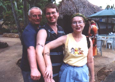 Jim, James, and Gayle after art activities