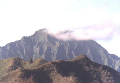 Clouds forming on mountain peaks