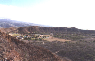 View of Diamond Head crater from winch station