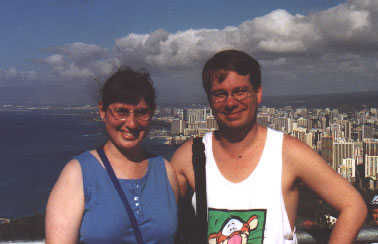 Julie and James with Waikiki in the background