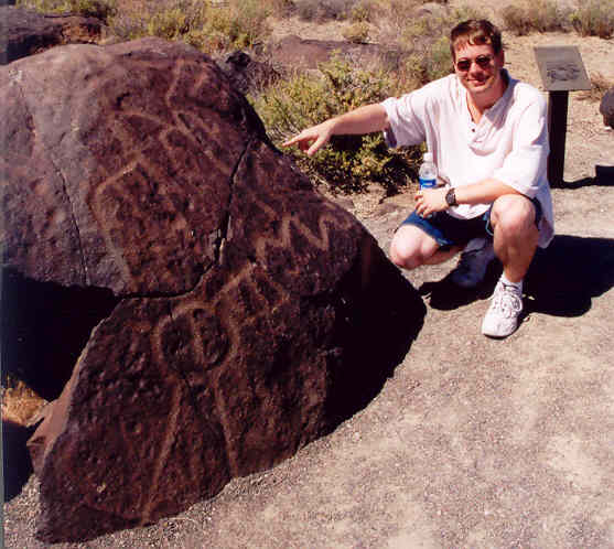 James pointing out some of the markings found along the trail