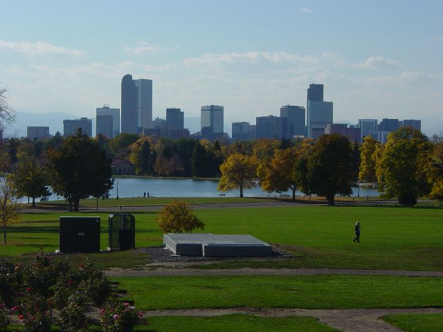 Downtown Denver from City Park