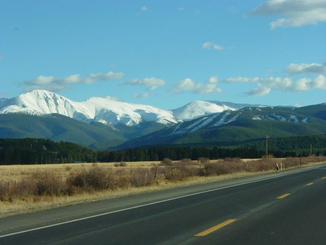 Winter Park ske slopes visible in green trees