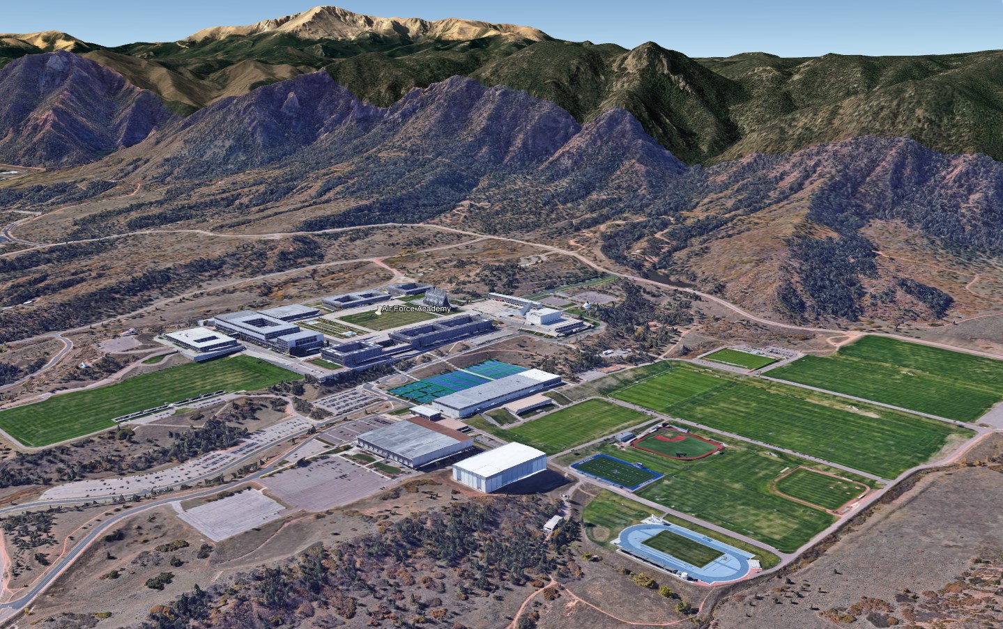 Google Earth view of the Air Force Academy