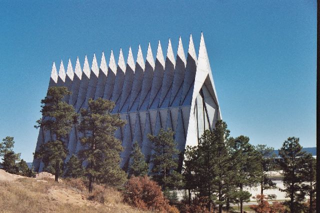 Exterior of Cadet Chapel at the Air Force Academy