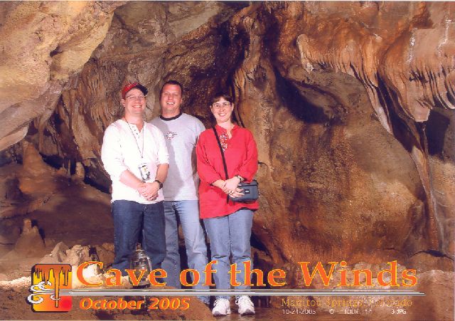 Branded picture of James, Eric, and Julie at Cave of the Winds