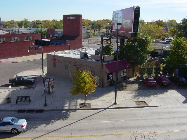 Monkey Bean Cafe from elevated floor across the street