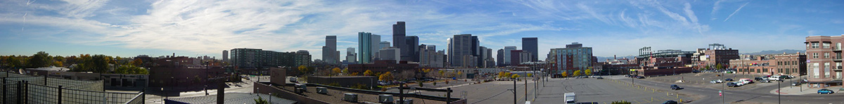 Panoramic view of Denver skyline