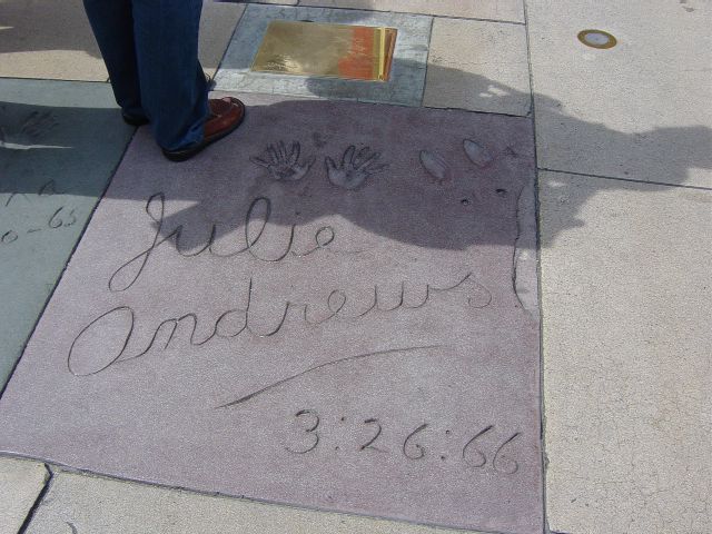 Julie Andrews signature in concerete
