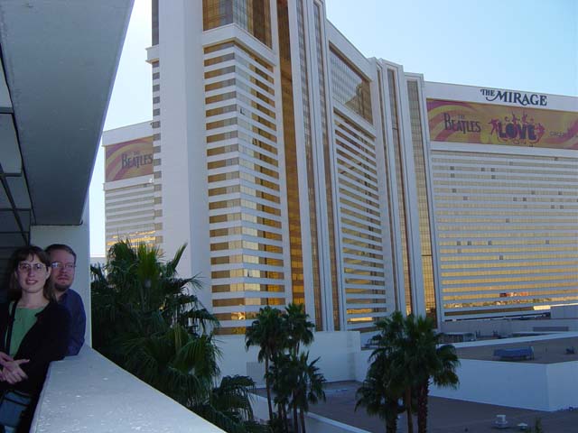 Julie and James with Mirage hotel in the background