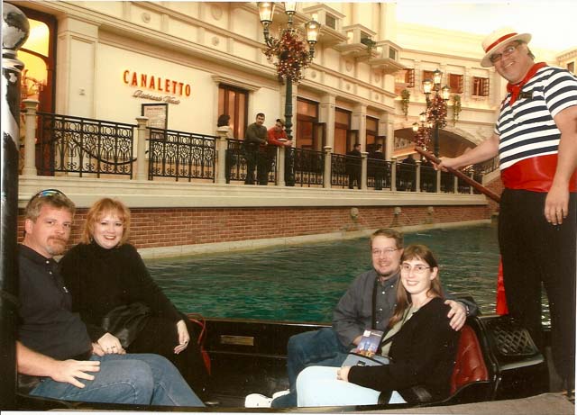 James, Julie, Bruce and Yvonne on the canal inside The Venetian