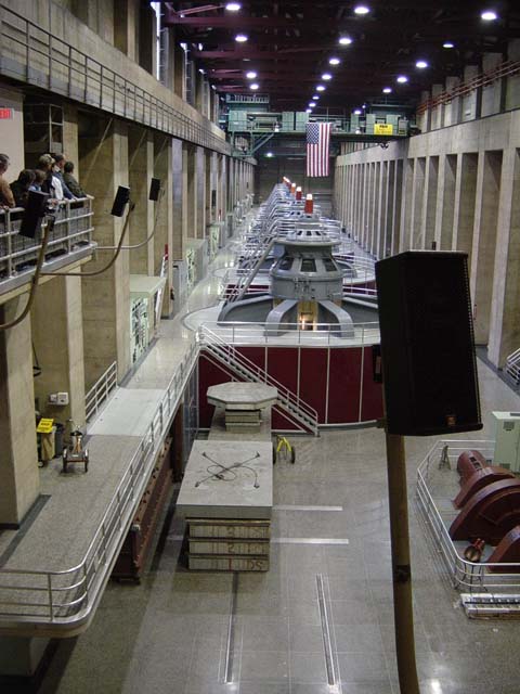 Gerators in a large cocncrete and terrazzo room