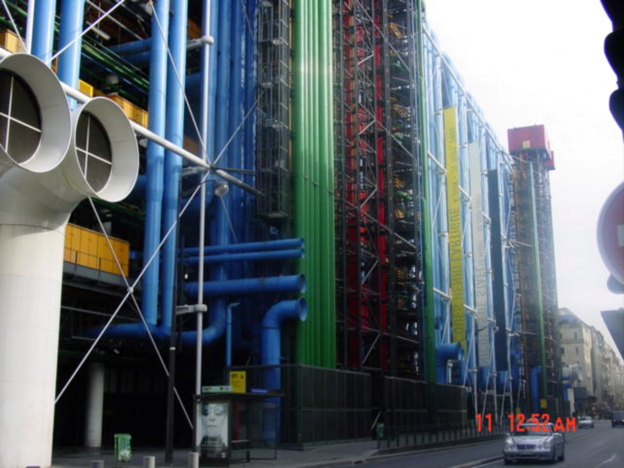 the back side of the Pompidou Center