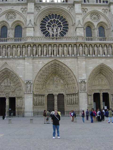 James in front of Notre Dame Cathedral