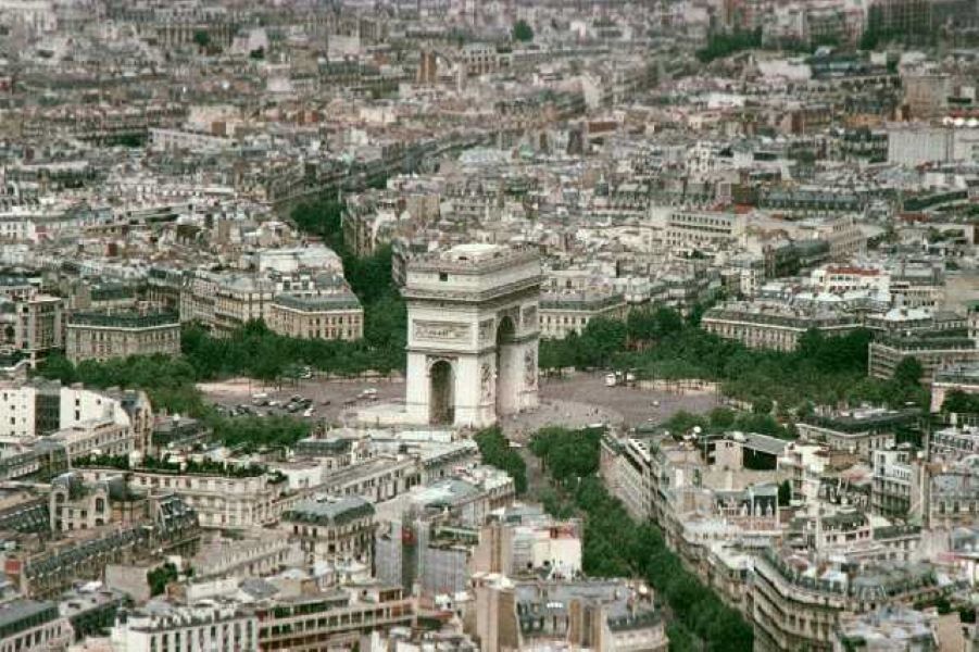 View of The Arc de Triomphe from Eiffel Tower
