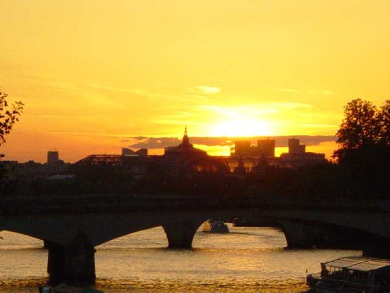 Sunset from one of Paris' bridges