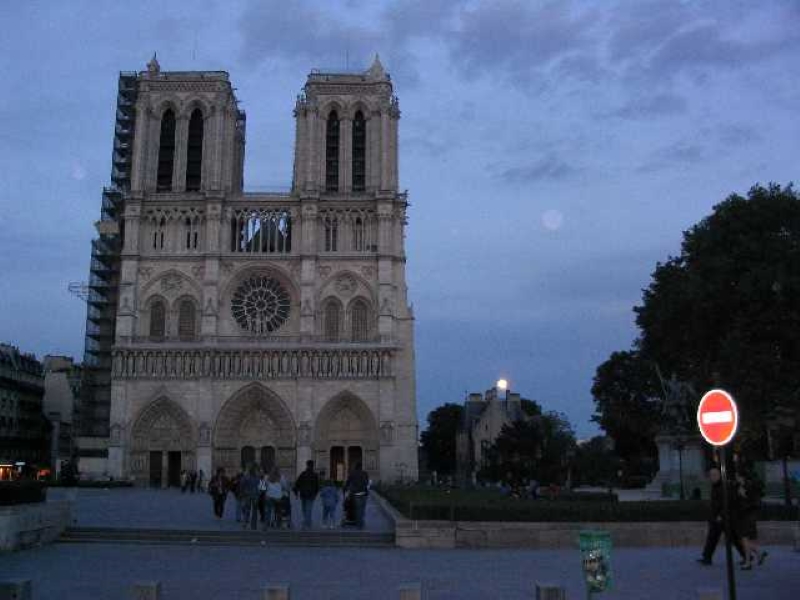 View of Notre Dame at night