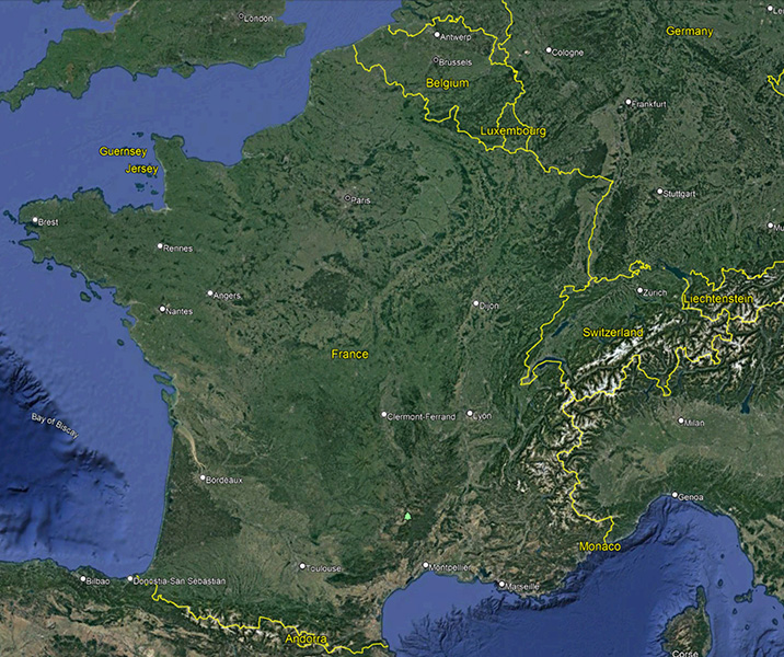 Google Earth image of France