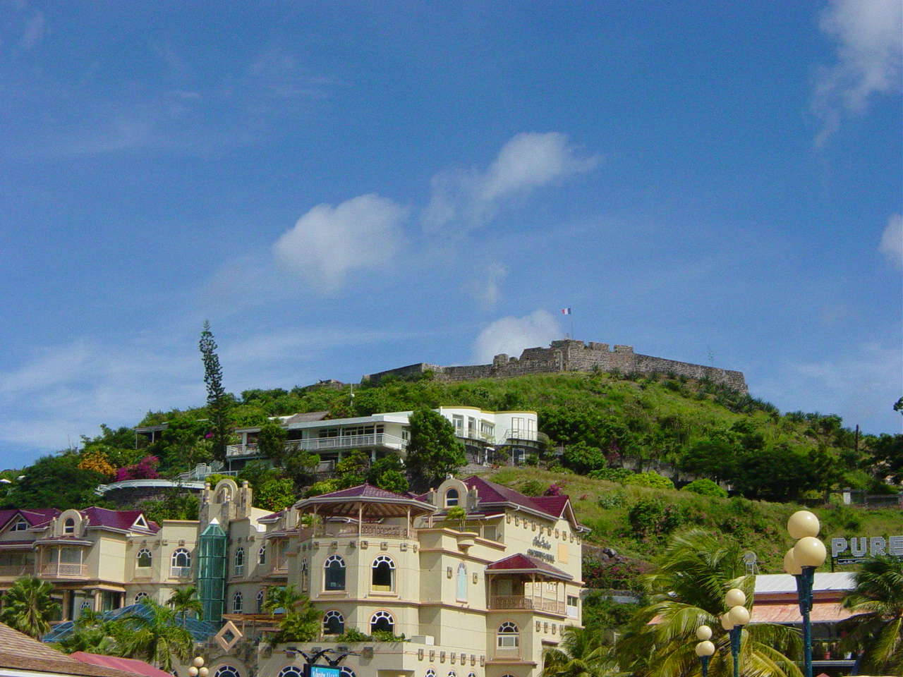 Stone fort atop a green hill