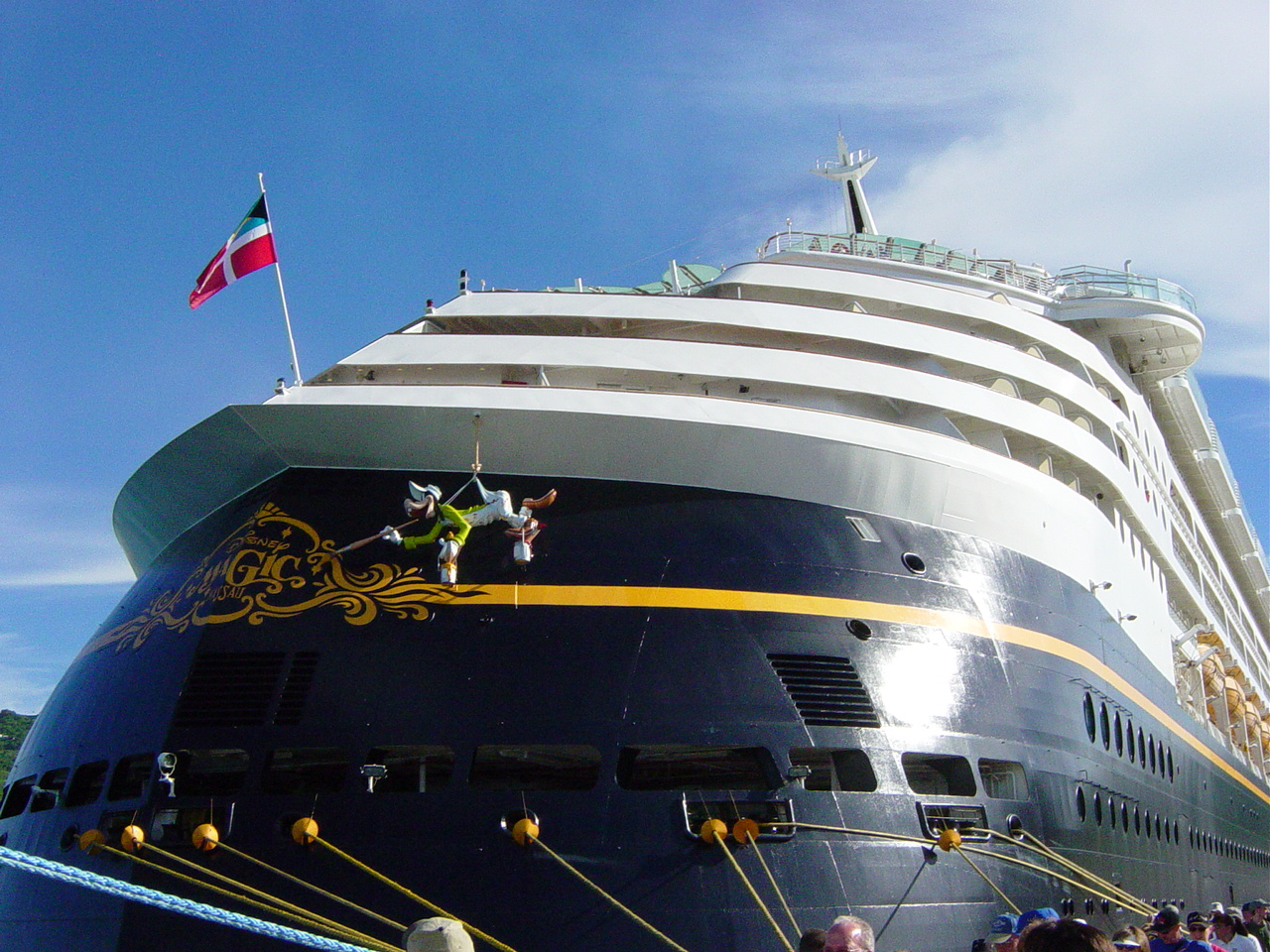 Picture of aft portion of Disney Magic from the dock