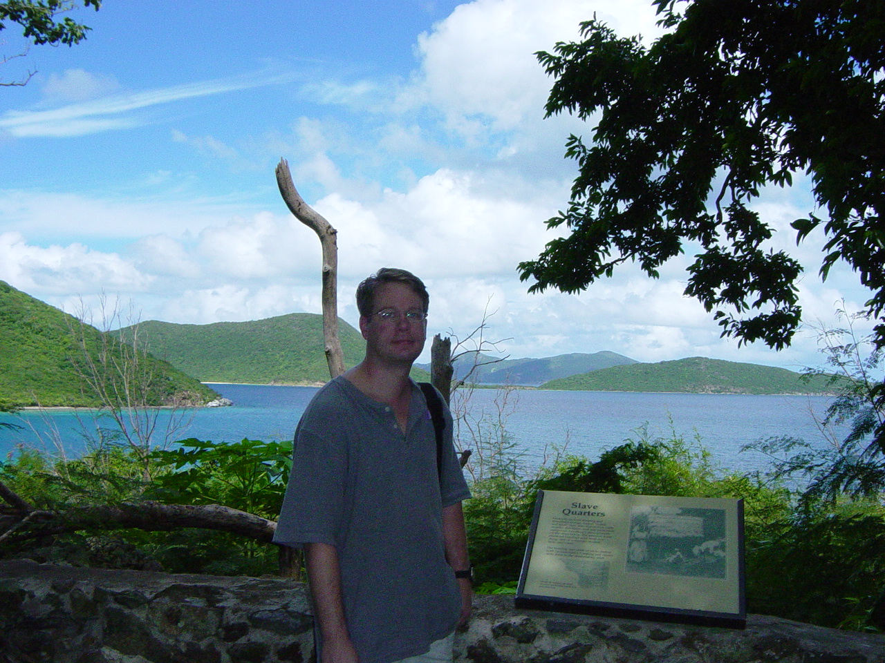 James next to park signage