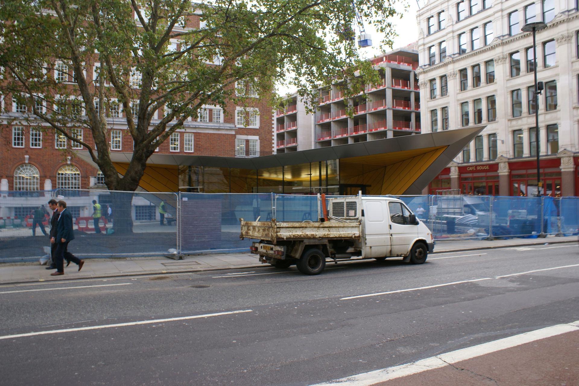 Triangle shaped building under construction