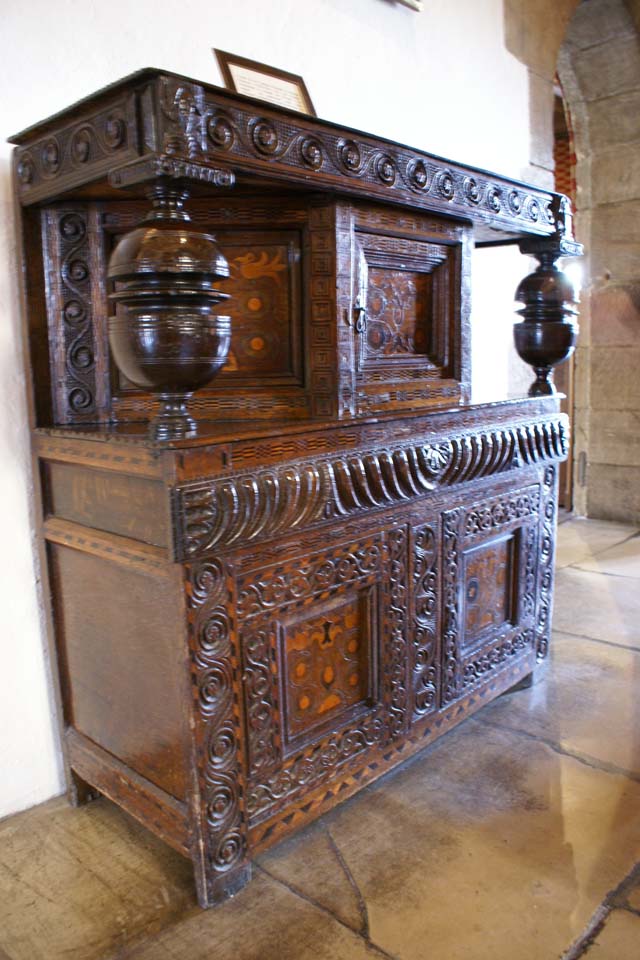 Intricately carved wood cabinet