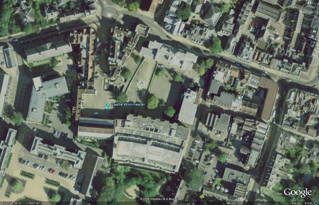 Google Earth aerial view of Winchester in Hampshire